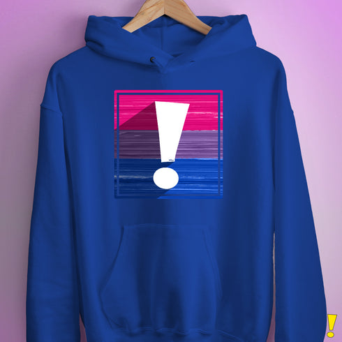 Bisexual Pride Flag Exclamation Point Hoodie - Royal Blue